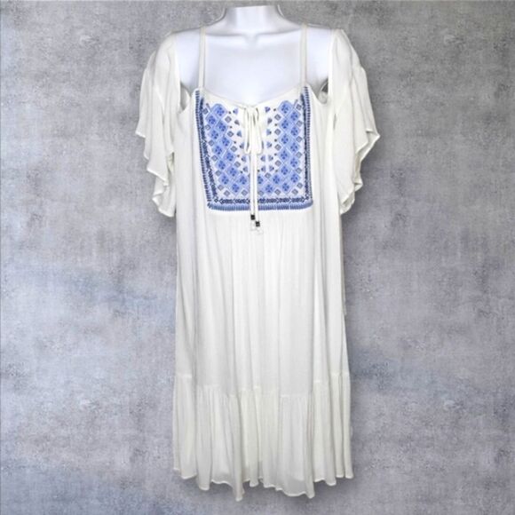 NWT Boho Chic Cold Shoulder Maxi Dress By Avenue Plus Size 14/16 - Picture 2 of 11